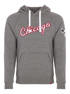CHICAGO BULLS SPORTIQE OLSEN SCRIPT GREY HOODED SWEATSHIRT